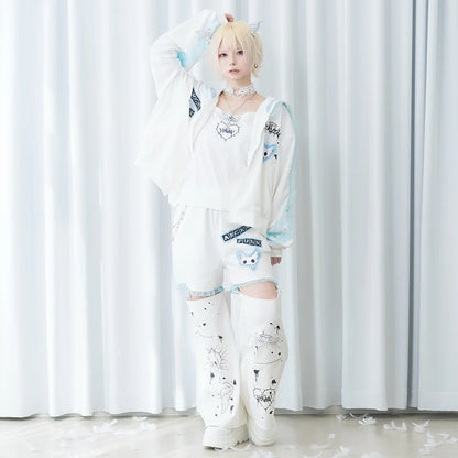 Débardeur ACDC RAG Angel Punk - Blanc/Bleu pastel