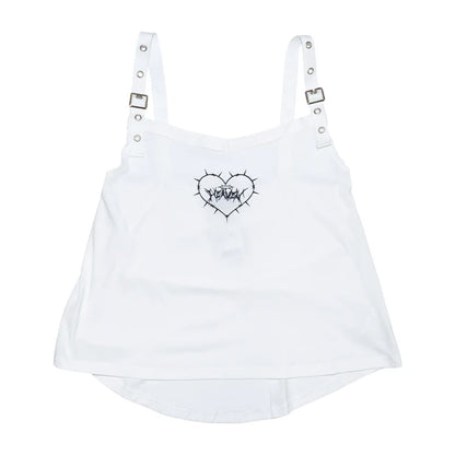 Débardeur ACDC RAG Angel Punk - Blanc/Bleu pastel