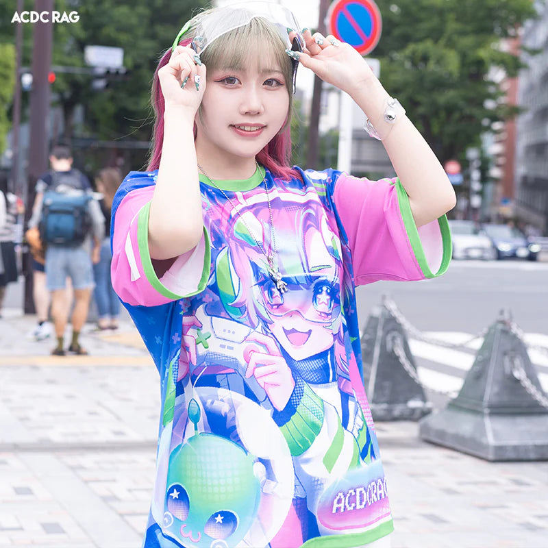 (NEW ARRIVAL) ACDC RAG Neon Arcade T-Shirt – Blue