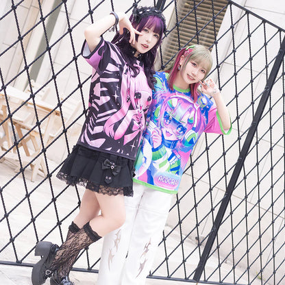 T-shirt ACDC RAG Neon Arcade - Bleu