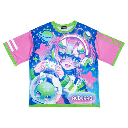 T-shirt ACDC RAG Neon Arcade - Bleu