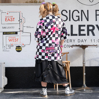 ACDC RAG x Gloomy Bear - Checkered Oversized Tee Shirt