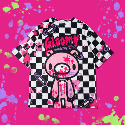 ACDC RAG x Gloomy Bear - Checkered Oversized Tee Shirt