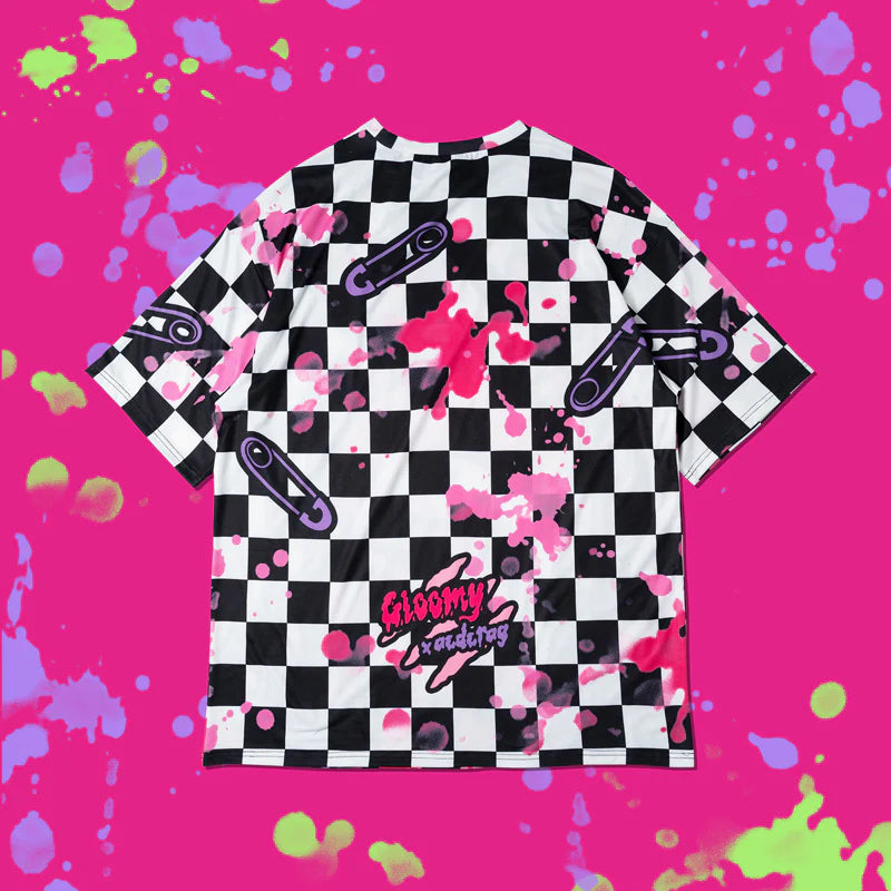ACDC RAG x Gloomy Bear - Checkered Oversized Tee Shirt