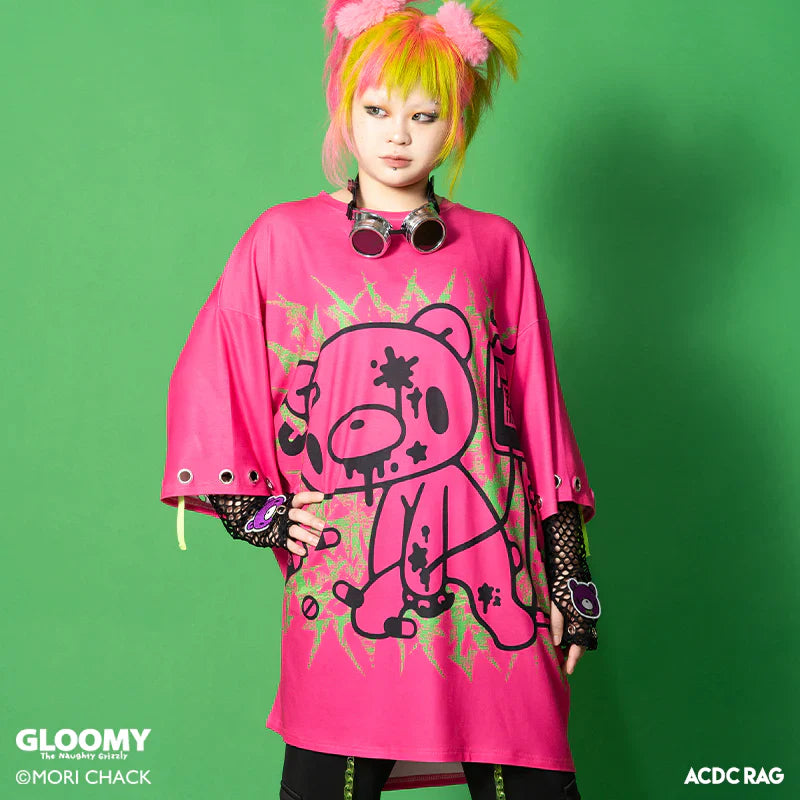 ACDC RAG x Gloomy Bear - Oversized Tee Shirt Hot Pink