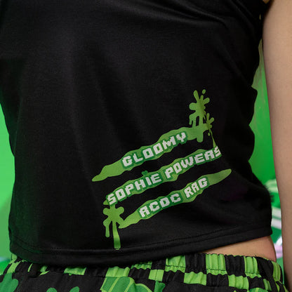 Débardeur en gelée ACDC RAG Gloomy x Sophie Powers - Noir/Vert