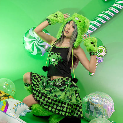 Débardeur en gelée ACDC RAG Gloomy x Sophie Powers - Noir/Vert