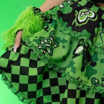 Jupe en gelée ACDC RAG Gloomy x Sophie Powers - Noir/Vert