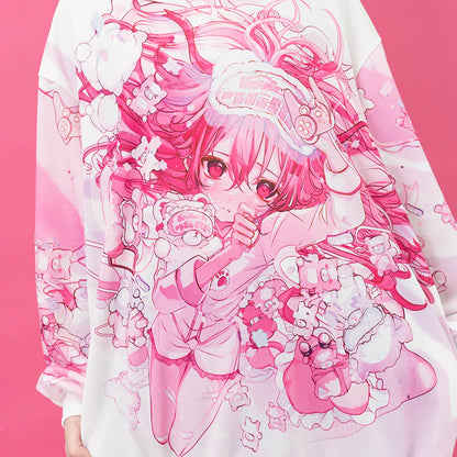 Sweat à capuche ACDC RAG Ours endormi - Rose