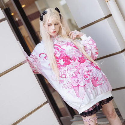 Sweat à capuche ACDC RAG Ours endormi - Rose