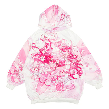 Sweat à capuche ACDC RAG Ours endormi - Rose