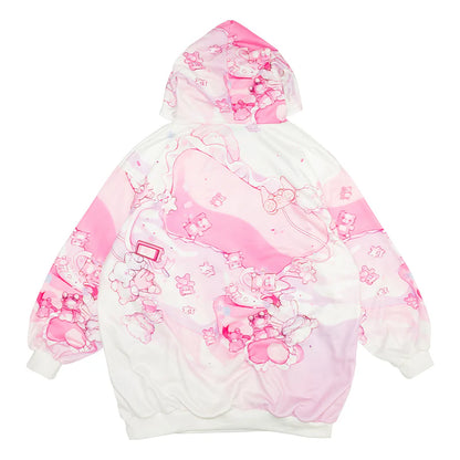 Sweat à capuche ACDC RAG Ours endormi - Rose