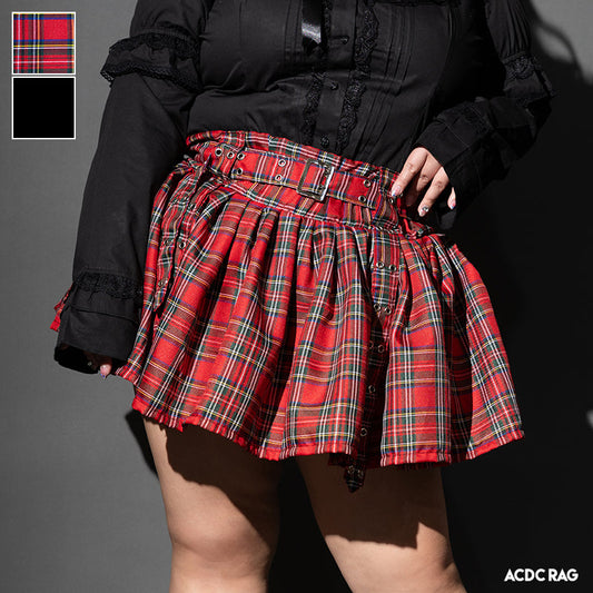 ACDC RAG Plus Size Mini Skirt - Pleated Red