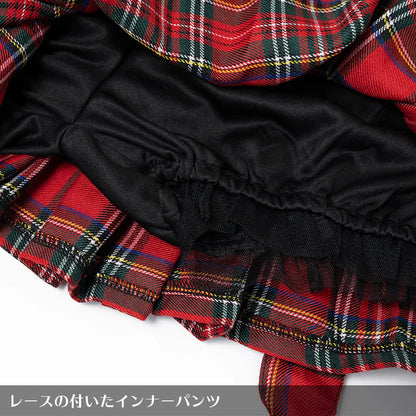ACDC RAG Pleated Skirt Pants - Black & Red Tartan