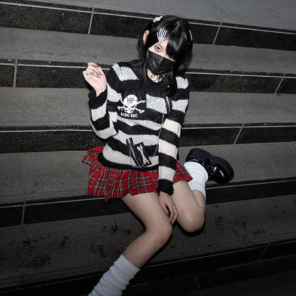 ACDC RAG Pleated Skirt Pants - Black & Red Tartan