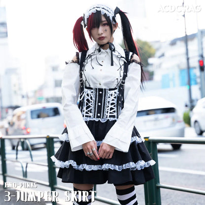 Jupe-salopette ACDC Rag - Noire