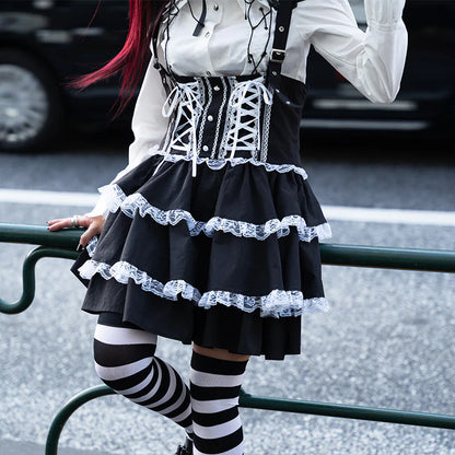 Jupe-salopette ACDC Rag - Noire