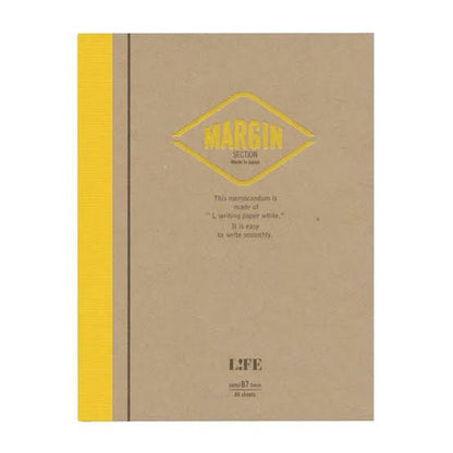 PRE-ORDER! Life Margin - B7 Notebook - 5mm Square - 80 Grid Sheets - Yellow N730