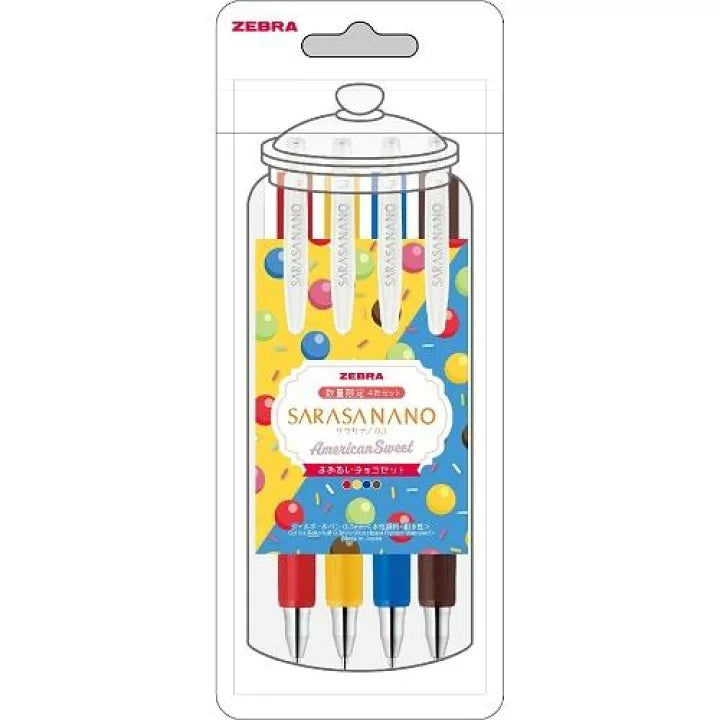 Zebra Sarasa Nano 0.3mm - American Sweet Series 4 Color Set
