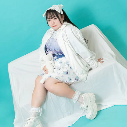 ACDC RAG Healing Heart Skirt - White & Blue