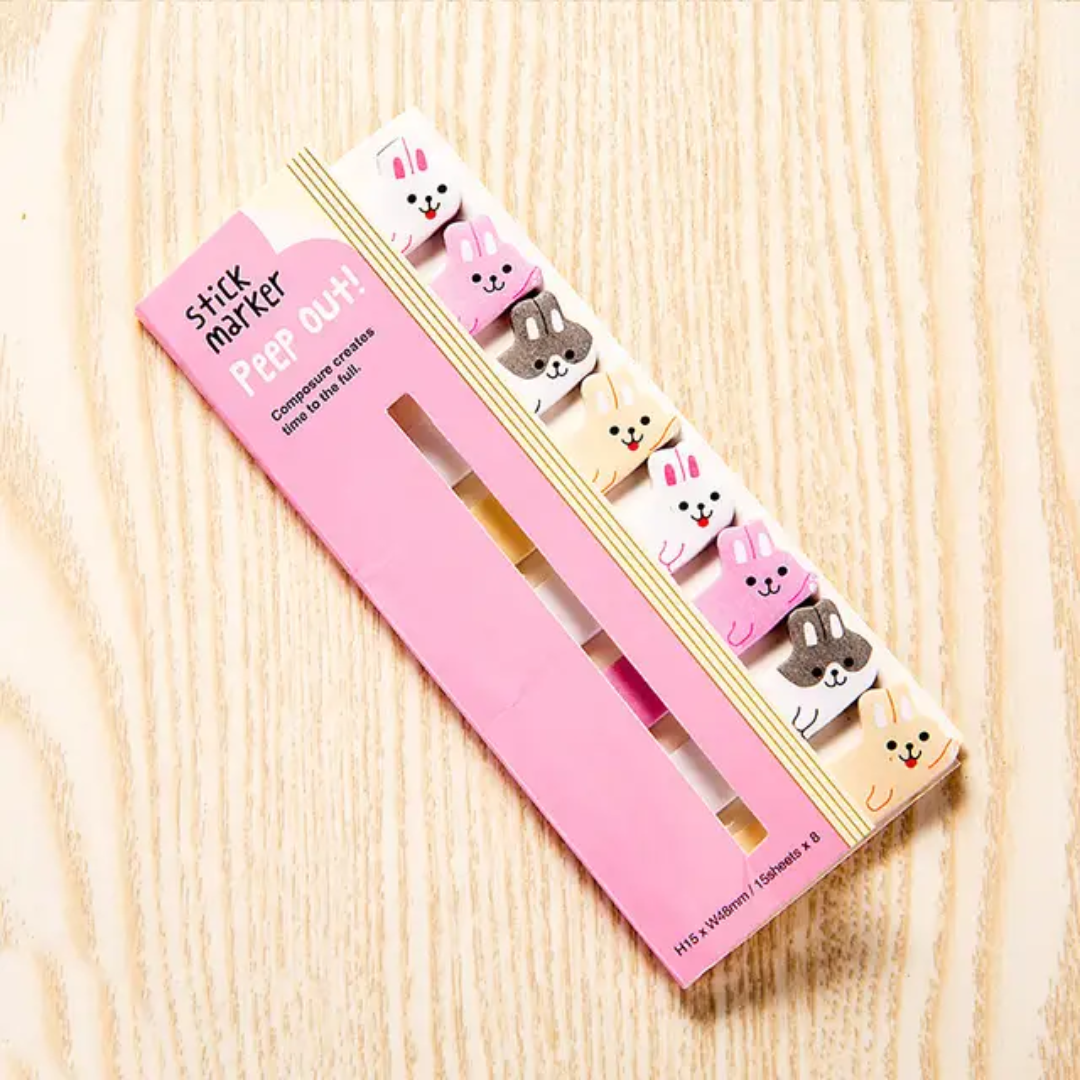 (COMING SOON) Sticky Page Markers, Adorable Animal  – “Peep Out!” Series 🐾📚