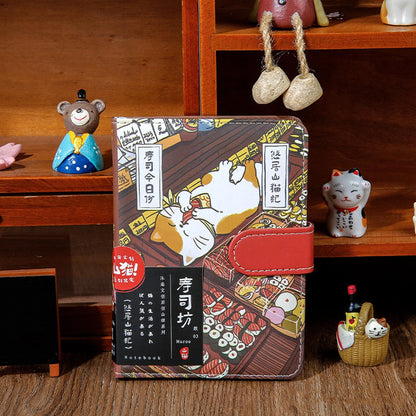 PRE-ORDER! Cat Café Sketch & Story Notebook Gohobi Japanese Cat Magnetic Notebook Pocket Diary