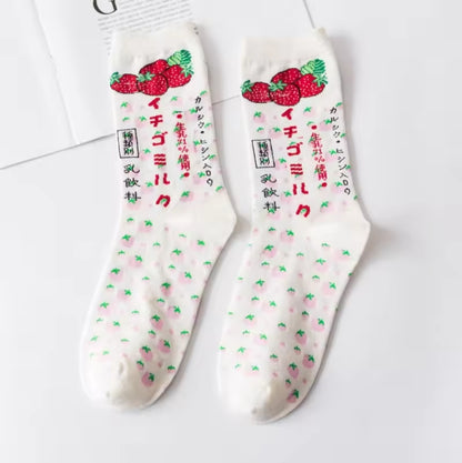 Japanese Drinks & Milk Carton Socks