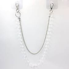 Silver Clear Acrylic & Silver Chain Pants Accessories