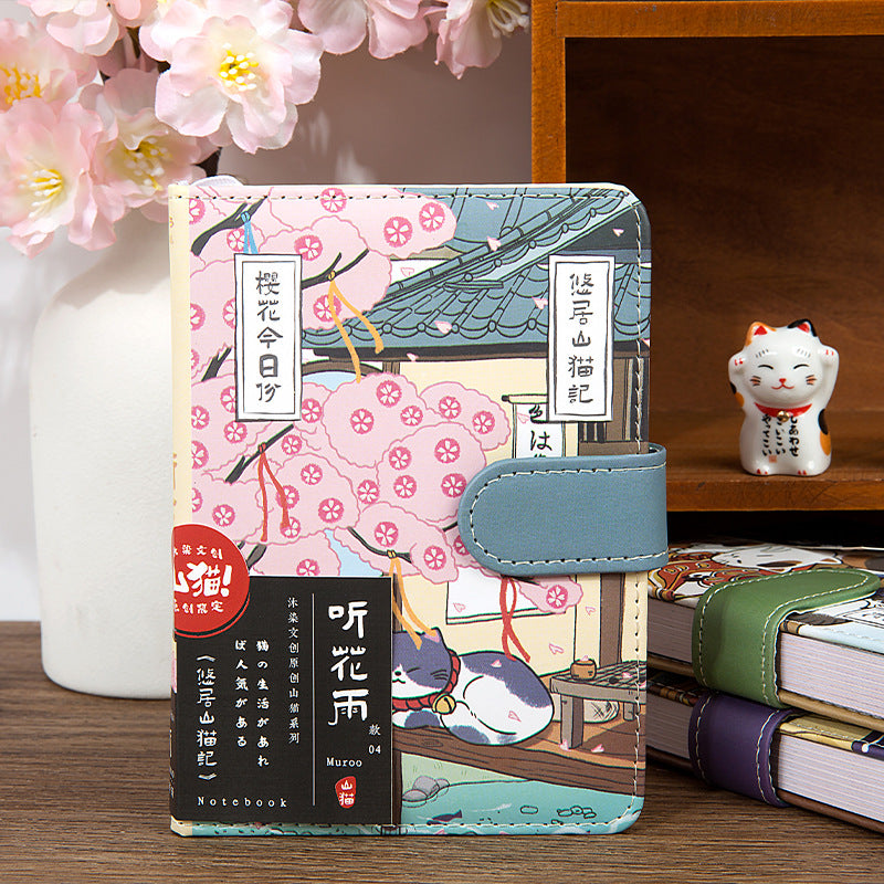 PRE-ORDER! Cat Café Sketch & Story Notebook Gohobi Japanese Cat Magnetic Notebook Pocket Diary
