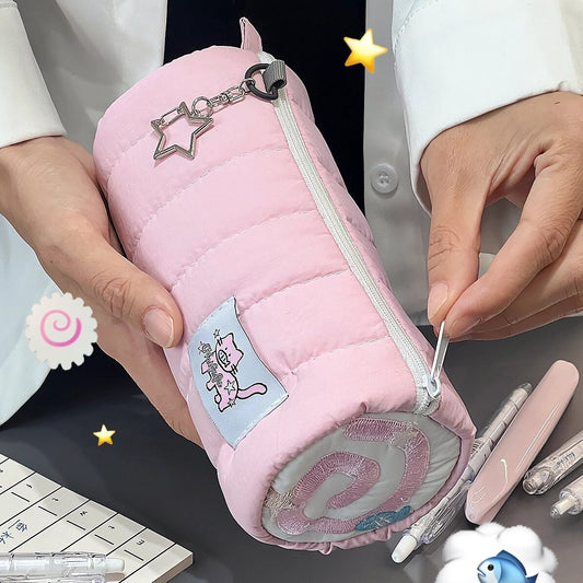 Puffy Kitty Swirl Pencil Case