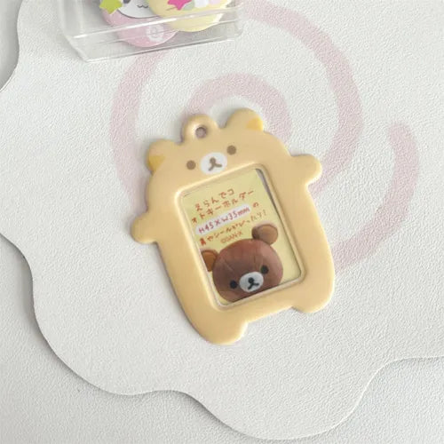 Rilakum Bear Photo Card Frame Keychain