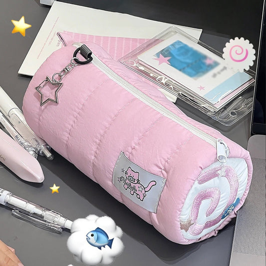 Puffy Kitty Swirl Pencil Case