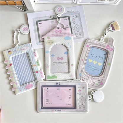 Porte-cartes photo Kawaii rétro technologie