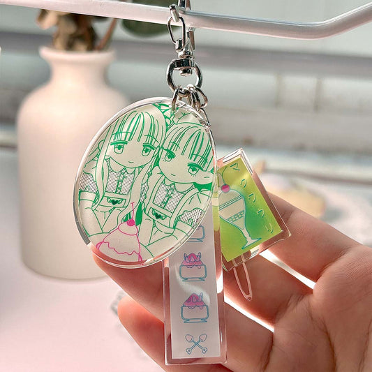 Cherry Twins Ice Cream Float Acrylic Keychain
