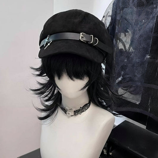 Gothic Cross Buckle Beret Hat