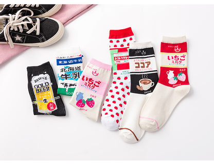 Japanese Drinks & Milk Carton Socks