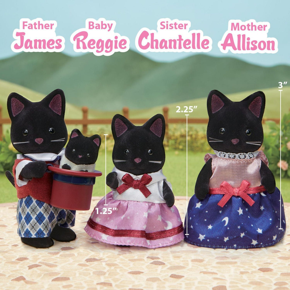 NEW! Calico Critters - Midnight Cat Family