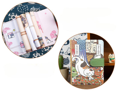 NEW! Cat Café Sketch & Story Notebook Gohobi Japanese Cat Magnetic Notebook Pocket Diary