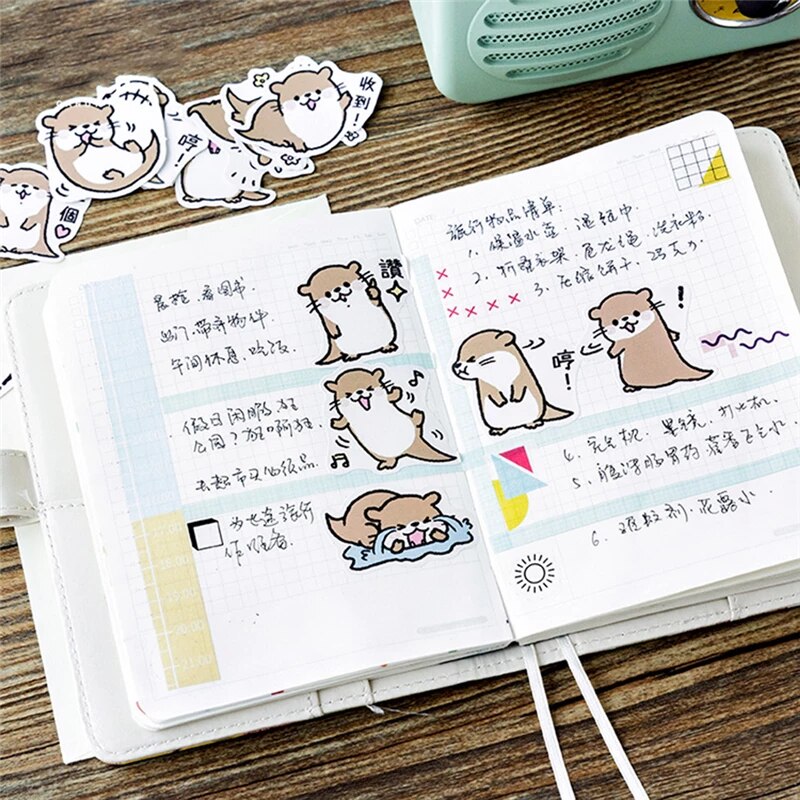 Bébé Loutre de Mer (Boîte de 45 Stickers) - CANDY POETRY