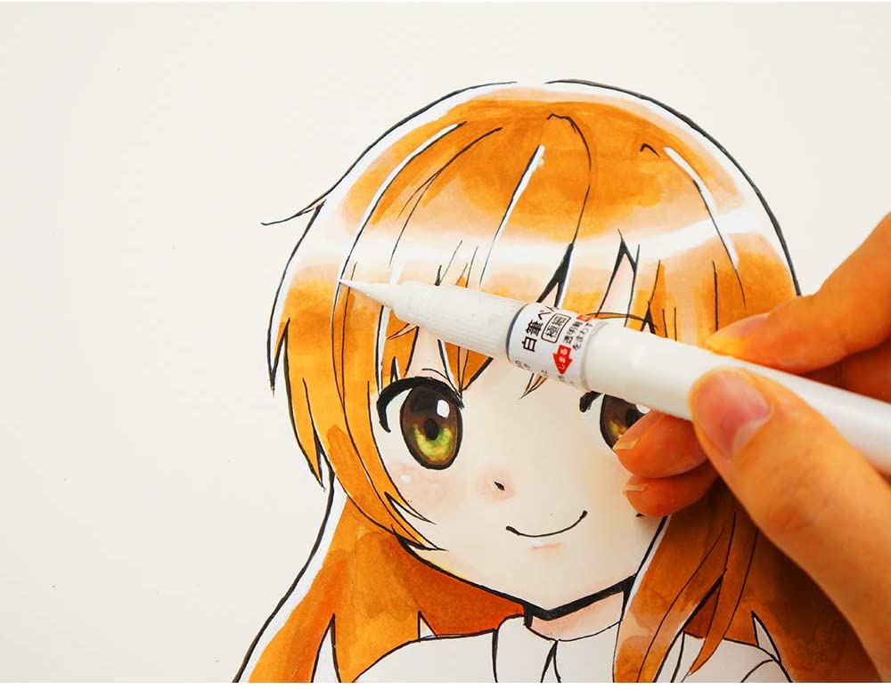 Kuretake ZIG - Cartoonist Mangaka - White Fude Brush Pen