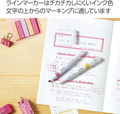 Marqueurs et surligneurs de couleur bidirectionnels KOKUYO Mark+ (lot de 5) - KOKUYO