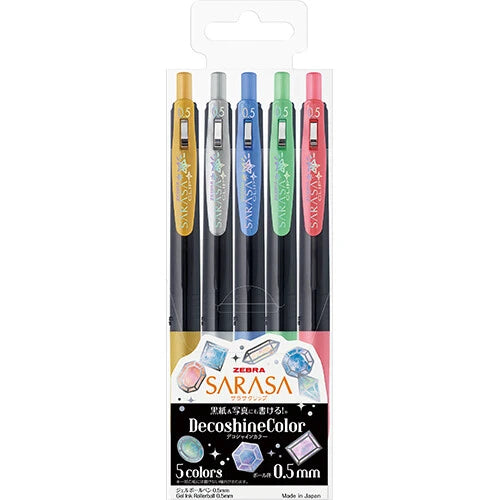 Zebra Sarasa DecoShine Clip 0.5mm Set of 5