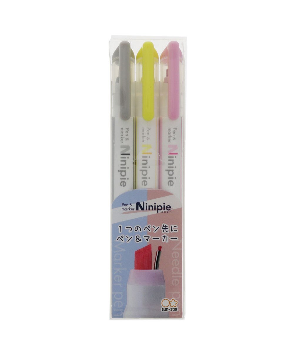 Sun-Star Pen and Marker Ninipie 3 Colors Set