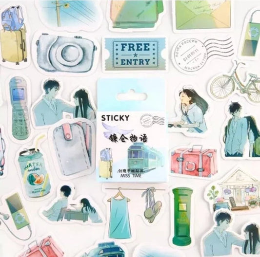(NEW ARRIVAL) Sticker Box - Kamakura Travel Story - 45 Stickers