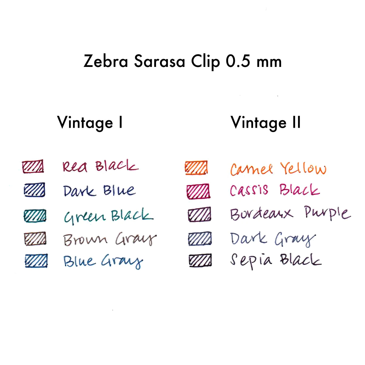Zebra Sarasa Clip 0.5mm - Vintage Collection - Dark Grey